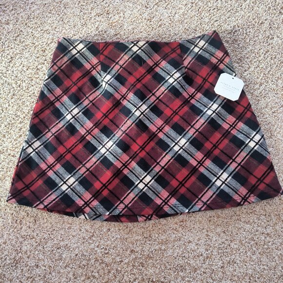 Altar'd State Red plaid Gwen mini skirt-Small New with Tags - Picture 1 of 5